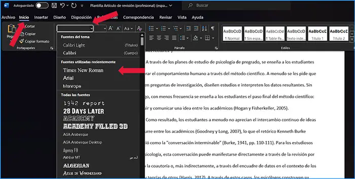 Formato APA: Fuente (Hacer un Formato APA en Word - Guía paso a paso) | apa.org.es