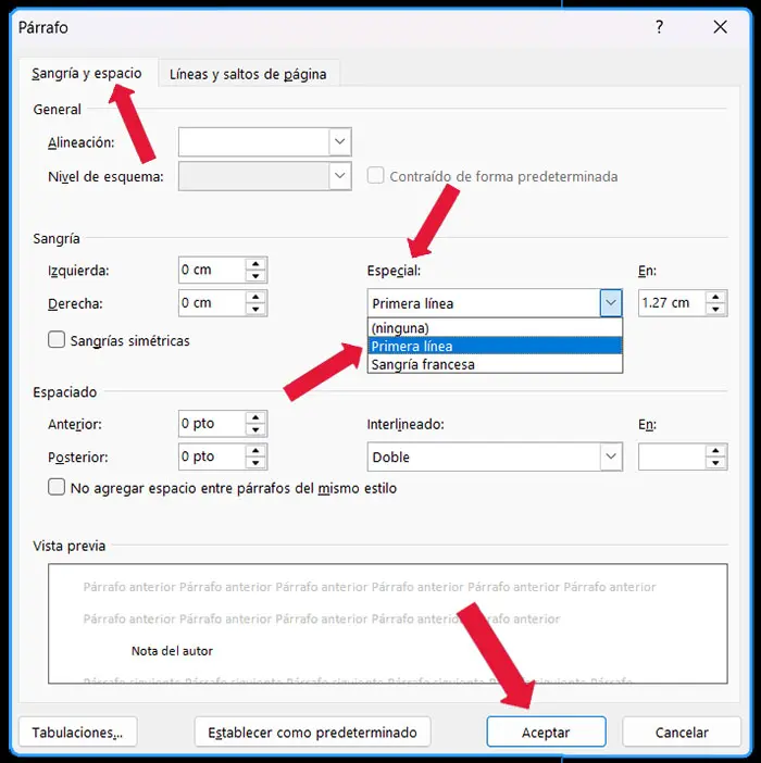 Formato APA: Sangría Especial (Hacer un Formato APA en Word - Guía paso a paso) | apa.org.es