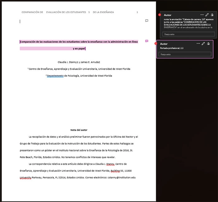 Plantillas del formato APA para profesionales (con anotaciones) (img) (archivos Word - Descarga Gratis) | apa.org.es